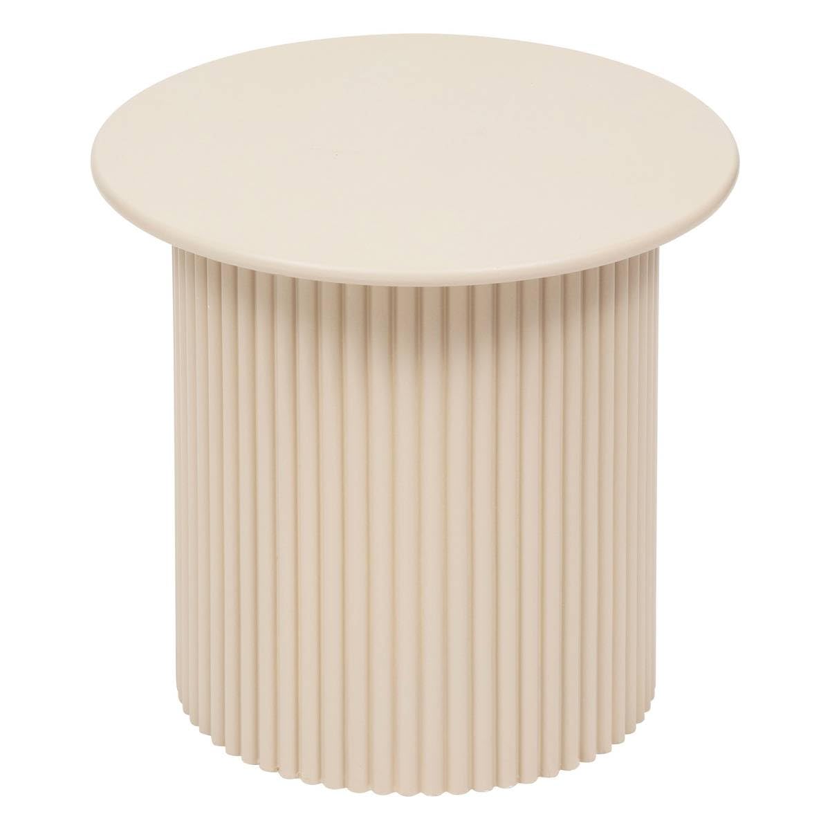 Atmosphera - Set de 2 Tables Gigognes Eino Beige, Rondes, D 40 cm, Design Cannelé - pour Salon, Chambre, Table d'Appoint