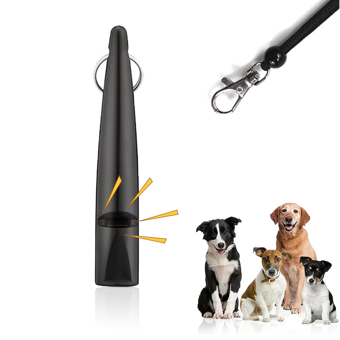 OSUWLSI Silbato Negro a Distancia para Retorno, silbatos para Perros para Retorno, Silbato Audible a Distancia para adiestramiento con Bolsa para premios, Silbato para adiestramiento Perros