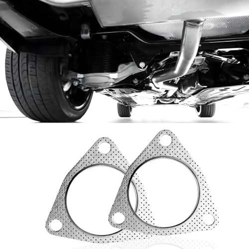 Image of 2PCS Car Exhaust Flange Gasket, Reinforced 2 Bolt 2.5 Inch High Temperature Seal for Exhaust System, Car Accessories Universal Muffler Gasket
