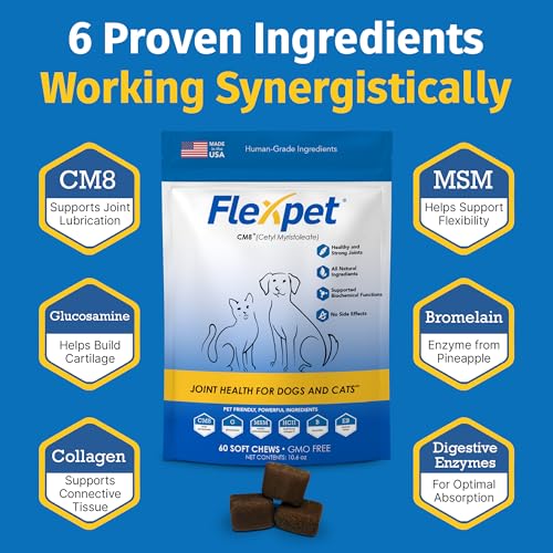 Hip & Joint Supplement for Dogs & Cats with Cetyl Myristoleate, Glucosamine, Collagen, MSM - Max Strength Joint Support for Mobility, Senior Pets, Large Breeds - Trial Pack (Bacon/Cheese) - Image 3