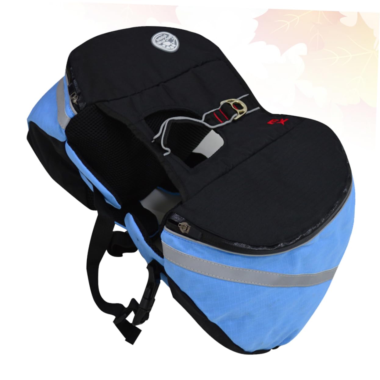 Levemolo Pet Dog Backpack Oxford Dog Saddlebag with Fluorescent Safety Band Portable and Breathable for Hiking Camping