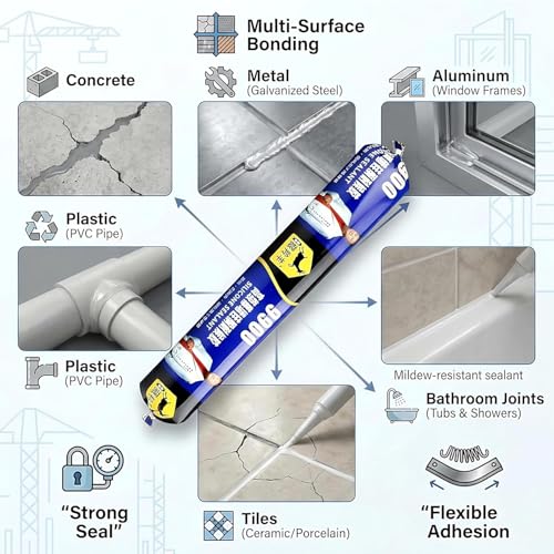 Image of Waterproof Silicone Sealant | Multi-Purpose Gap Filler & Waterproof Sealant | Flexible Silicone Caulk for Kitchen, Bathroom, Windows & Tiles | Strong Adhesion (1Pcs)