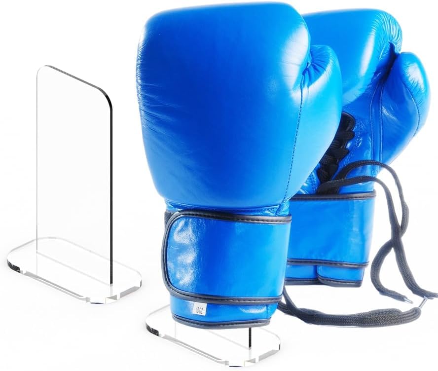 Image of Parikshit Sublimation acyrlic 2pcs Boxing Gloves Holder Stand oragnizer Transparent Display Stand (Clear-1 Pair)