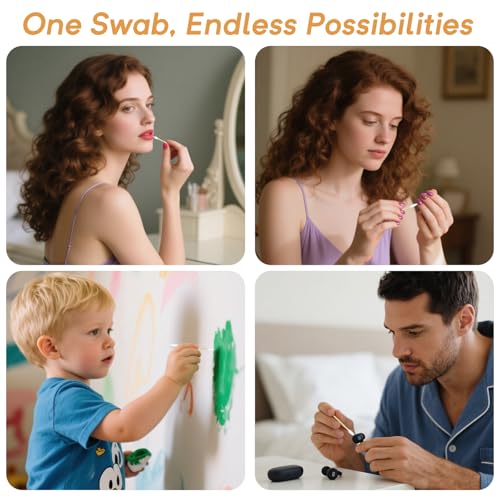 Image of Cotton Swabs for Precision Cleaning, Organic Tips 1000 Count | Pointed Cotton Swabs With Bamboo Sticks For Makeup Fixes, Nail Cleanup, Crafts, Travel Kits, And Small-space Detail Cleaning