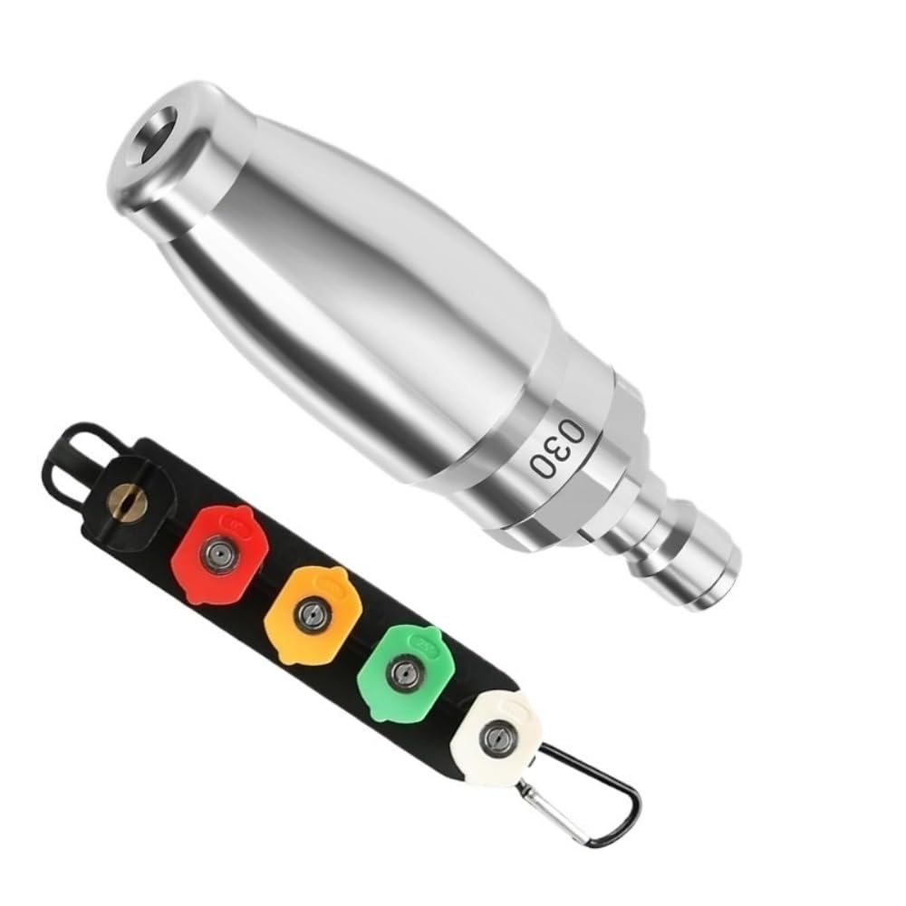 1set Orifice 3 Pressure Washer Rotating Nozzle with Spray Tip, 1/4inch Connection 3625PSI Pressure Nozzle Set