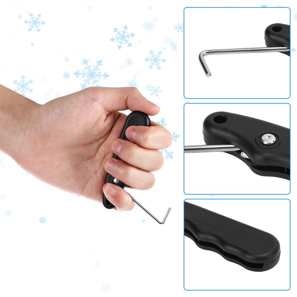 Tenditore Pieghevole Per Lacci Da Pattini – 2 Pezzi In Acciaio Inossidabile E Plastica, 9,5x4,5x1,5 Cm, Per Hockey E Pattinaggio Su Ghiaccio