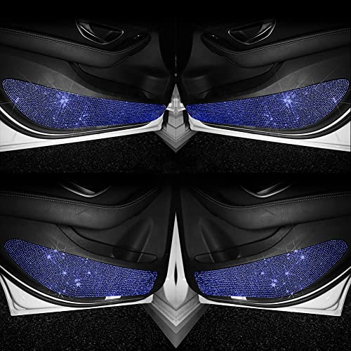 Image of eing Bling Car Door Anti-Kick Pad Crystal Door Protective Pad Universal Anti-Kick Dirty Stickers Anti-Collision Stickers,4 Pack /Set(2 Pack for Front Door and 2 Pack for Back Seat Door),Deep Blue
