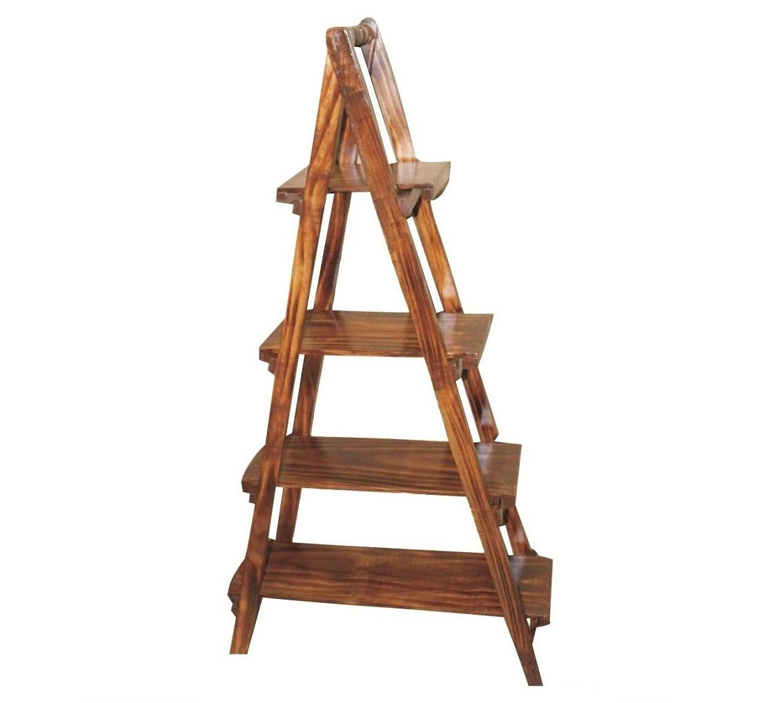 HIDEN™ Wooden Ladder Shelf Bookshelf Planter Stand Pine Wood Home