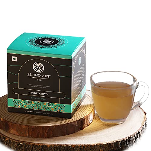Image of Blendart Detox Kahwa Green Tea Helps In Detoxification Improves Digestion Ideal After Meal Beverage Helps Cleanse Immunity Booster Cold Relief 100% Natural Ingredient - 15 Tea Bags