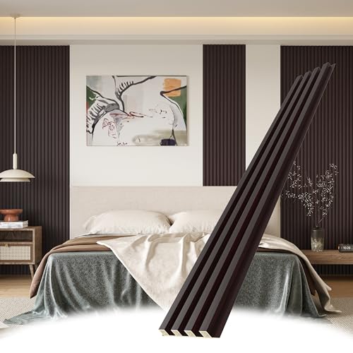 POHARE WPC Slat Wall Panels, 8 Pack Accent Slat Wood