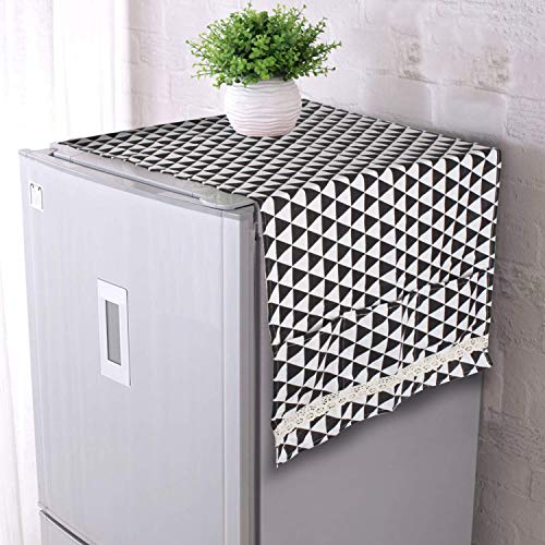 Image of HOKIPO Fridge Cover Top with Pockets, 130 x 55 cm, Black