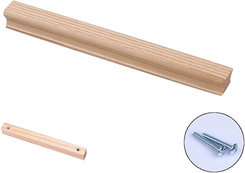 Manija larga de madera maciza para puerta de ceniza, tiradores de madera para puerta de armario, cajón de armario, manija de muebles de cocina,