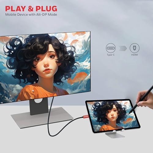 Image of Honeywell Type C to 2.0 HDMI Cable, 4Kx2K@60Hz UHD Resolution, 2 Mtr, 18GBPS Transmission Speed, High-Speed, Male to Male, Compatible with TV, Laptop, Type-C Smartphone, Projector, etc