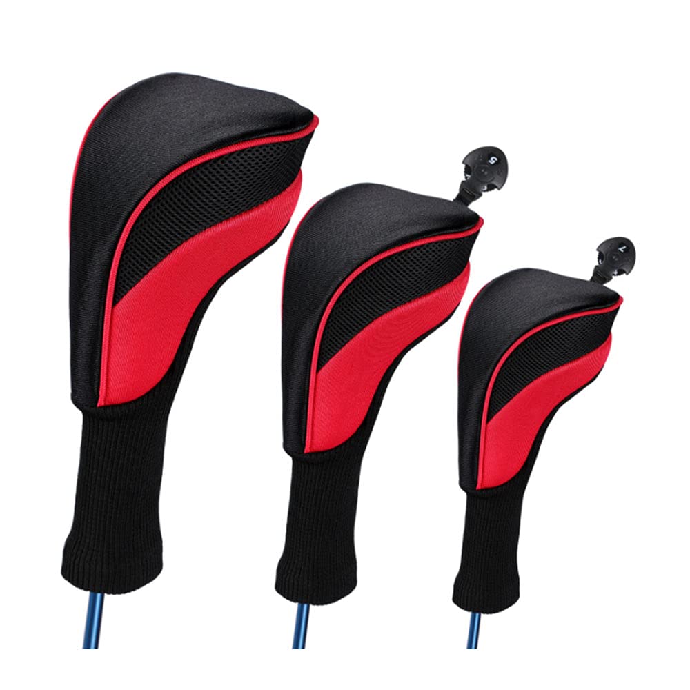 Namvo 3Pcs/Set Golf Driver Wood Head Club Covers Equipment Pole Protective Sleeve Professinal Golf Putter Head Protectors