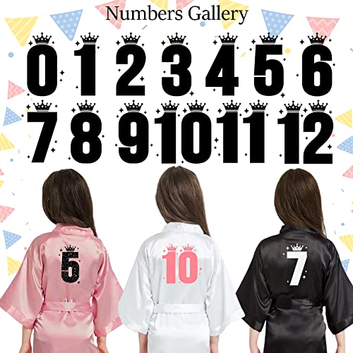Pretty Girl Robes w Birthday Number for Birthday Girl & Squad, Personalized Girls Bathrobes with Name2