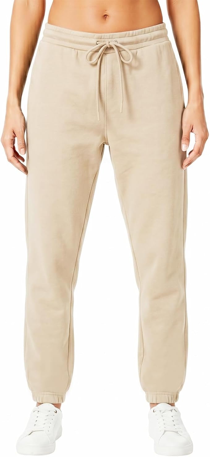 Light & Shade Pantalón Jogger Mujer Fleece – Pantalón Chándal con Cordón, Corte Tapered y Bolsillos, Joggers Suaves para Gym Fitness y Loungewear