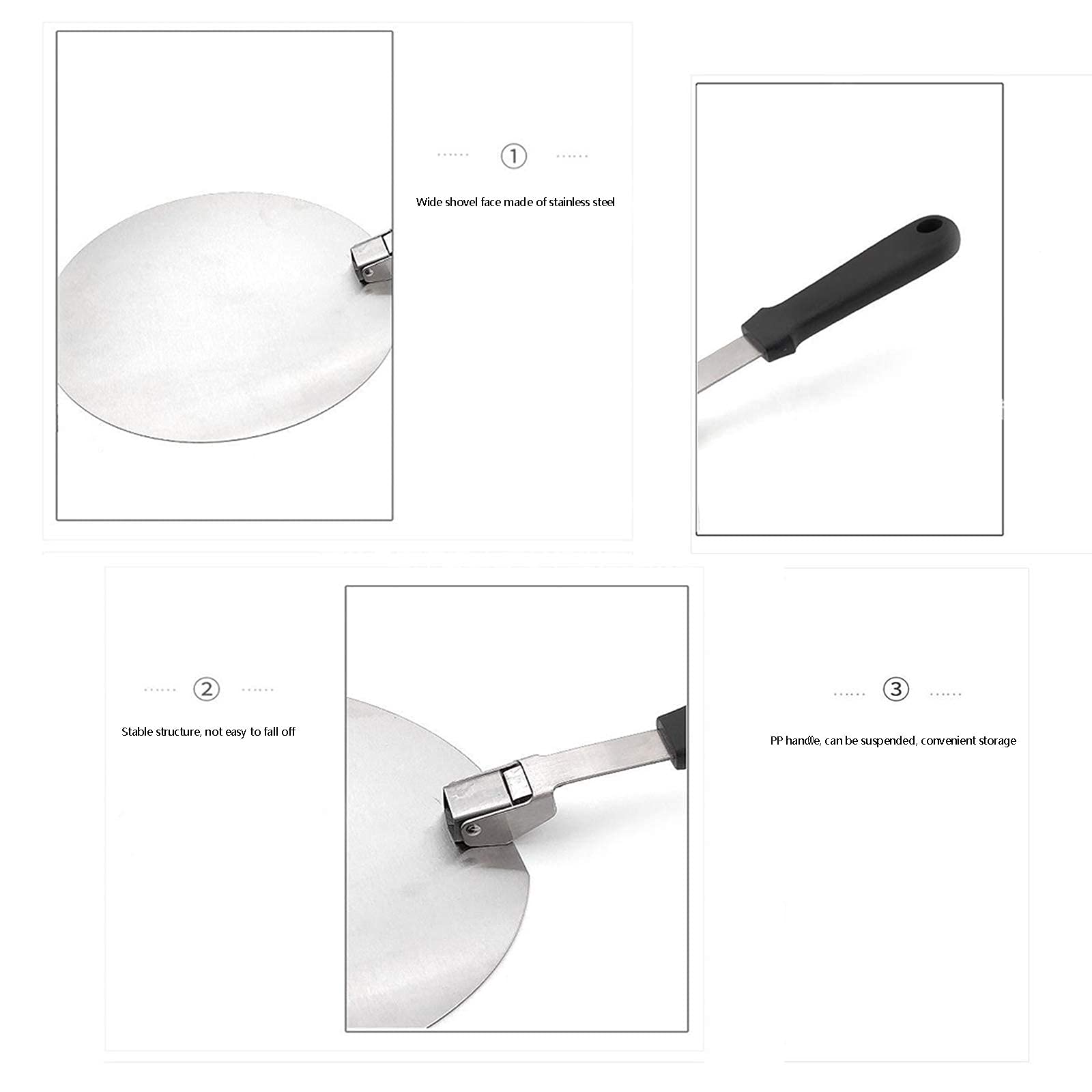 Juego De Cáscaras De Pizza Pala De Pizza De Acero Inoxidable + Juego De Paleta De Pizza Cortador De Pizza Con Mango Antideslizante Plegable Para Hornear Pizza-12 Inches