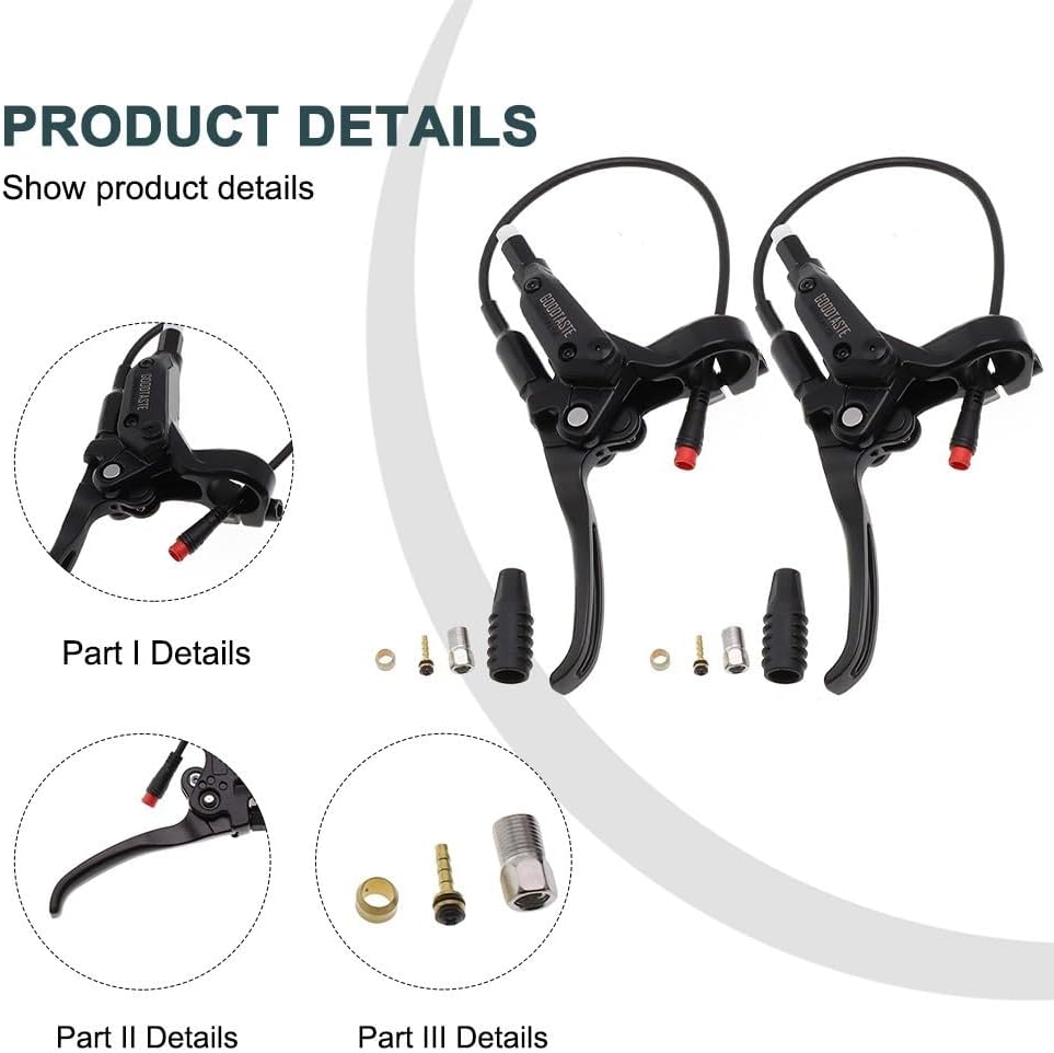 TreasureCave Brake Lever With Power-off Function, Suitable For Electric Bikes Waterproof Brake Lever, GT03 Poweroff Oil Ebike Handle Suitable For Electric Bikes(A pair)