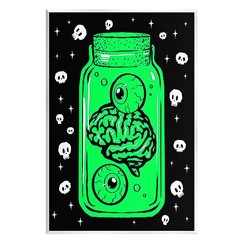 Image of Stupell Industries 'Spooky Specimen Jar'| Wall Plaque Art | Stupell Industries | 10 x 15 Inches, Easy to Hang and Sturdy, Made in USA, by Ziwei Li