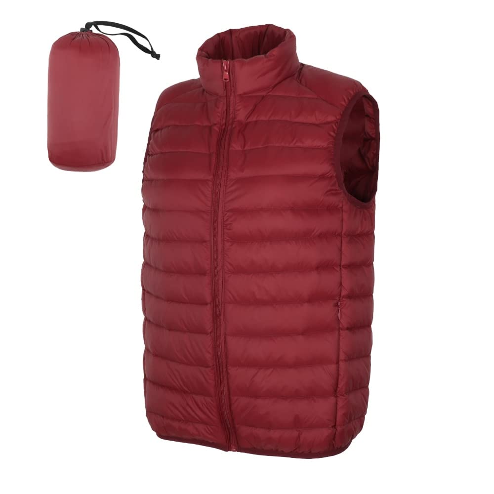 Piumino Senza Maniche Gilet da Uomo in Piumino D'Anatra Opaco Senza Maniche Gilet Leggero (Color : Gray, Size : XXL)