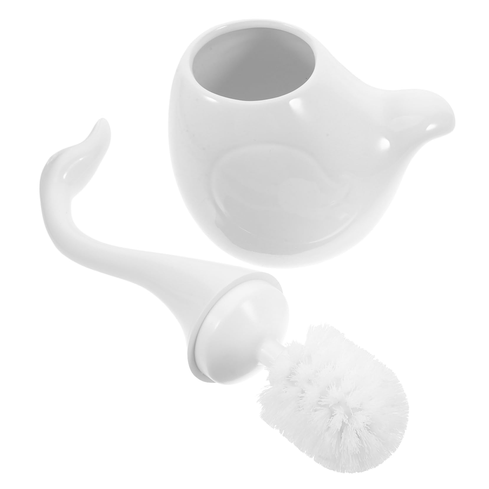 Brosse de toilette céramique cygne avec support stable pour entretien wc