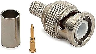 High Value Pure Copper Crimp on BNC Male RG59 Coax Connector, 10-Piece Ships from USA