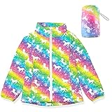 Girls Unicorn Down Coat for Winter 6-7 Years Old Colorful Rainbow Puffer Jacket Packable waterproof Warmth Coats for Kids