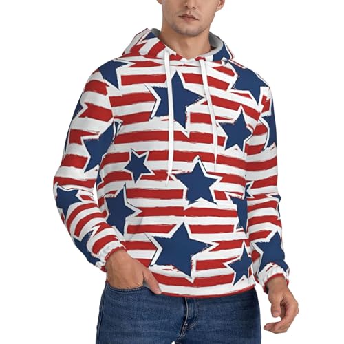 Sweat à capuche rayé rouge et blanc en polaire pour homme