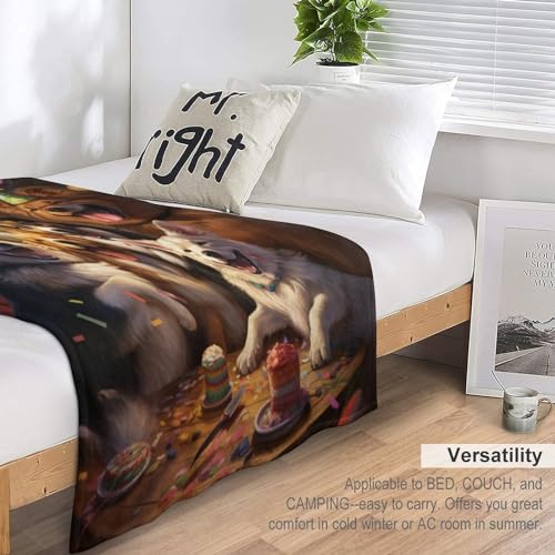 Couverture de lit douce motif chien pour soirée cocooning canapé