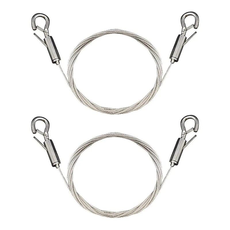 Image of GTBL Adjustable Picture Hanging Wire Heavy Duty Supports - 2 Pack Hanging Hardware, 2M X1.5Mm Stainless Steel Wire Rope