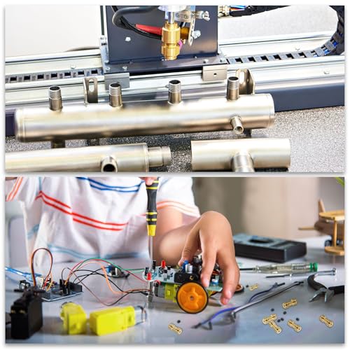 QUARKZMAN 5 Stück 4mm bis 4mm Messingwellenkupplung Gelenkverbinder mit Schrauben und Sechskantschlüssel Flexibler Motorwellenkupplung für Autoreifenwellenmotor