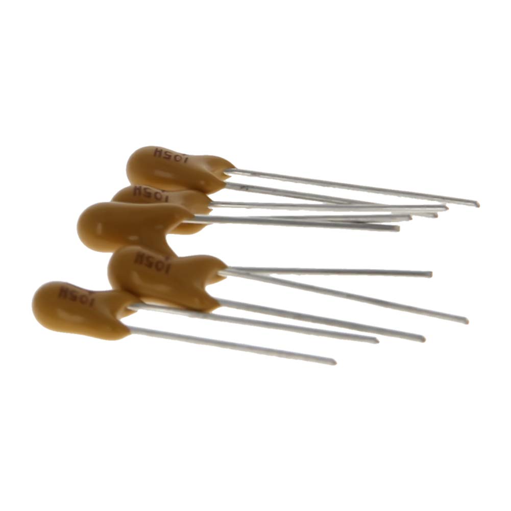 Fielect 2.2uF Tantalum Capacitor 50V Yellow Radial Electrolytic Capacitor Dipped Tantalum Bead Capacitors 10pcs