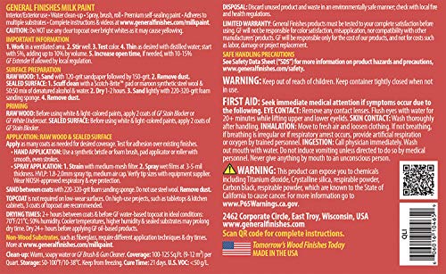 General Finishes Water Based Milk Paint, 1 Quart, Linen #TOP2