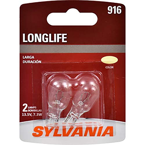 SYLVANIA - 916 Long Life Miniature - Bulb, Ideal for Courtesy, Dome and Cargo Applications (Contains 2 Bulbs)