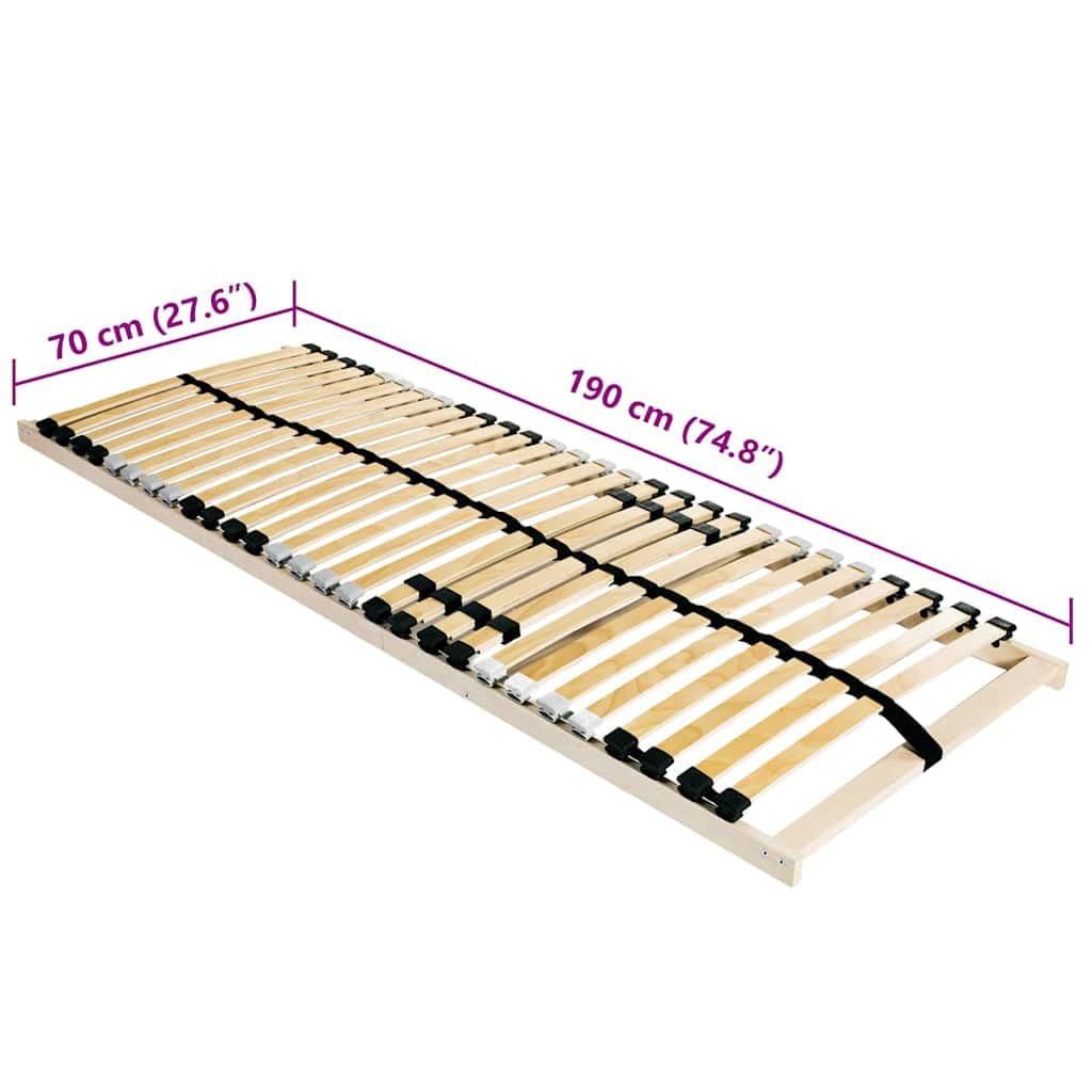 Genérico Somier de Lamas Marrón 70 x 190 cm Madera de Haya Sólida,Mobiliario,Camas y Accesorios,Camas y somieres-42015232
