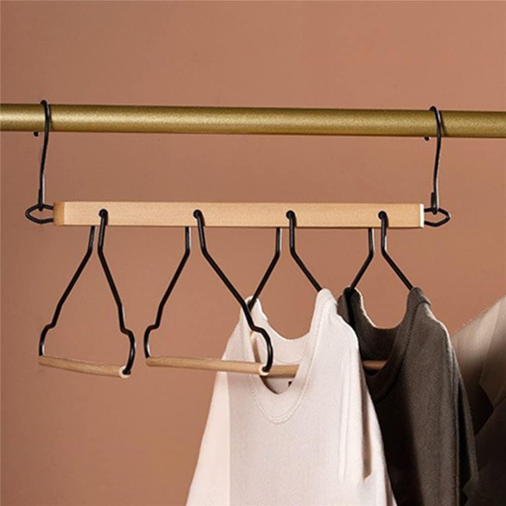 JSEIAJB Multifunctional 4 Layers Pants Hangers 4 in 1 Clothes Hangers Storage Rack Wooden Hanger Wardrobe Closet Organizer(E)