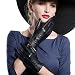 MATSU Casual Women Winter Warm Leather Gloves M9229 (L, Black-TouchScreen)