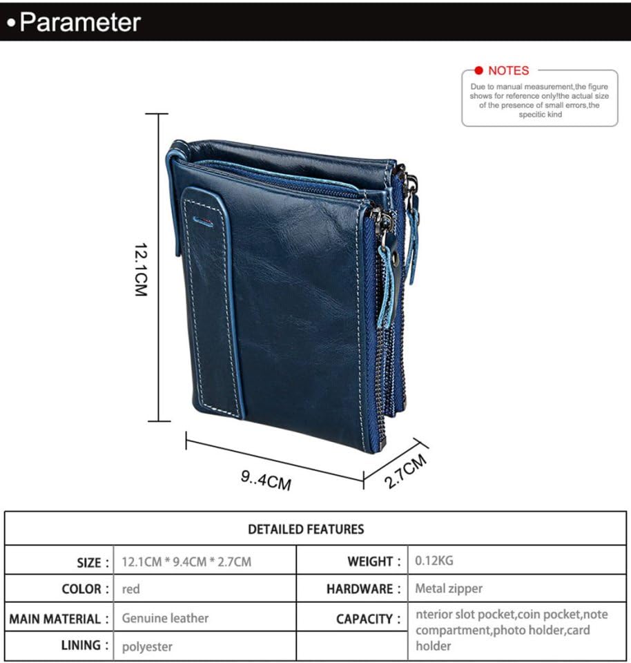 Men RFID Blocking Bifold Wallets Soft Genuine Leather, mens wallet coin purse, high-capacity Billfold with 7 Credit Cards Holder, USD Euro pound Holder, Flip Up ID, Gift for men boy (Blue)3