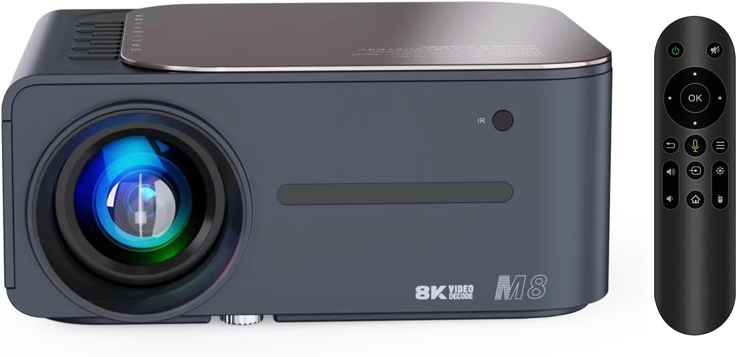 Docooler 8K HDR Beamer - Draagbare Android 9 Projector Met WiFi BT5.0 En AI Spraakbesturing