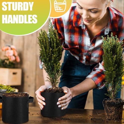 Image of Nuanchu 24 Packs 2 Gallon Grow Bags Bulk Aeration Fabric Pot with Handles