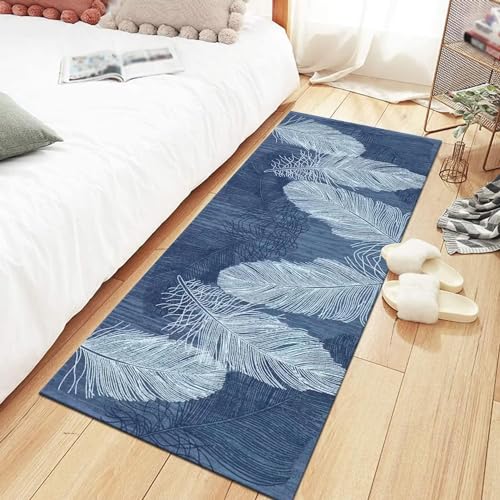 Image of SAGON 2x5 Ft Printed Runner Carpet - Cotton Bedside Rug for Bedroom & Living Room (Wing)