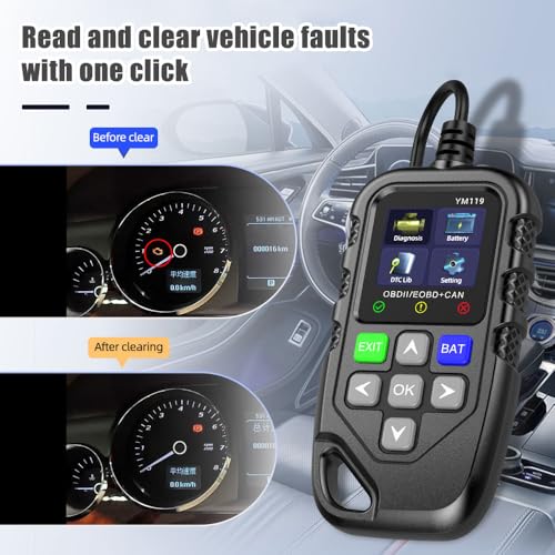 OBD2 Scanner Car Code Reader for Mercedes Benz B Class W245 B Class W246, Engine Fault Diagnostic Tool with Battery Test - Additional View