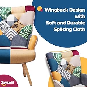 Joysoul Living Room Accent Chair Modern High Back Arm Chair, Colorful Plaid Bohemian Style Chairs for Bedroom Waiting Room Joysoul Living Room Accent Chair Modern High Back Arm Chair Colorful Plaid Bohemian Style Chairs for Bedroom Waiting Room