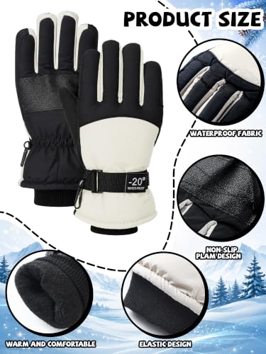 Image of Bencailor 3 Pairs Kids Ski Gloves Children Winter Gloves