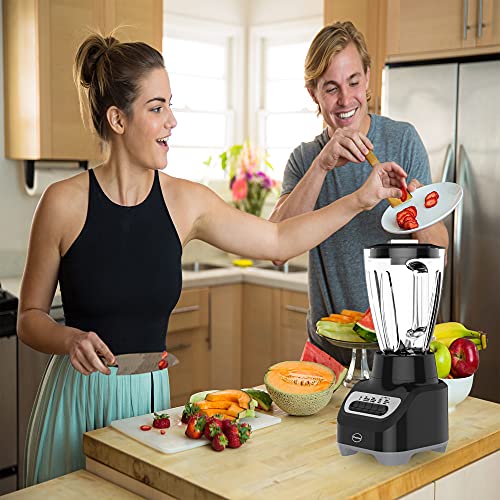 Icucina Countertop Smoothie Blender For Kitchen With 48 Oz Glass Jar, 700W Professional Glass Blender For Shakes And Smoothies, Frozen Fruits, Baby Foods, 12-Speed For Mix, Puree, Ice Crushing And Easy Clean, Black, Licuadoras #TOP6