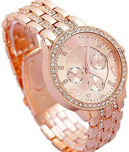 TrendyAge Diamond Studded Stylish Analogue Watch with Rose Gold Dot Bracelet for Girls & Women (B07B3NC2TJ) Amazon Price History, Amazon Price Tracker