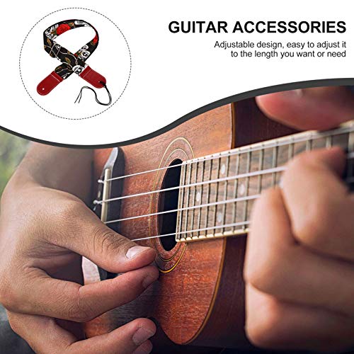 HEALLILY Kit de Acessórios de Guitarra de 9 Peças Incluindo Padrão de Rosa Do Crânio Ajustável Bolsa