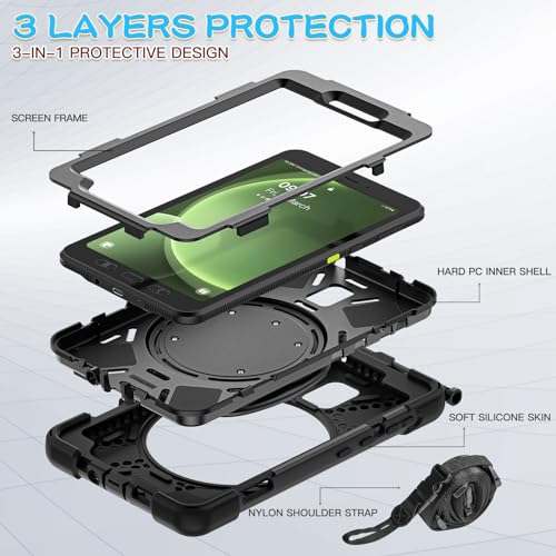 Coque Samsung Tab Active5 5G robuste pour éviter les casses d'écran avec sangle de transport - 2
