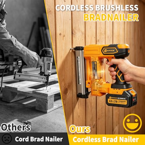 JEXUGK Cordless 2-in-1 Brad Nailer