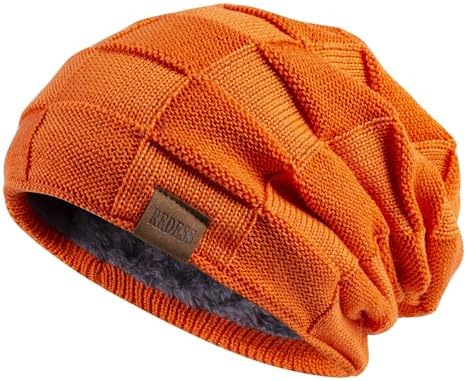 REDESS Beanie Hat for Men Winter Warm Hats Knit Slouchy Thick Skull Cap